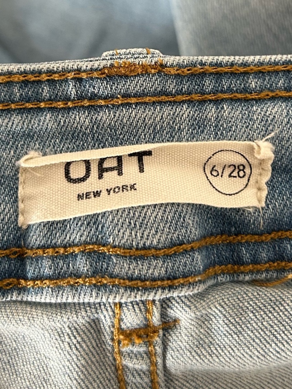Oat New York Wide Leg Jeans High Rise Patch Pocket 6 28 - Picture 6 of 7